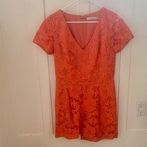 Trina Turk orange lace romper